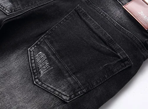 Miniatura 7 de Liuhond Skinny Slim Fashion - Jeans elásticos de motociclista de Hip Hop con agujeros rectos rasgados.