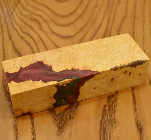 Miniatura 7 de Burl Híbrido Estabilizado Madera Bloque de madera Torneado Bloque en blanco Barra Mango Cuchilla Cuchillos Estabilización Cuchillo (G138)
