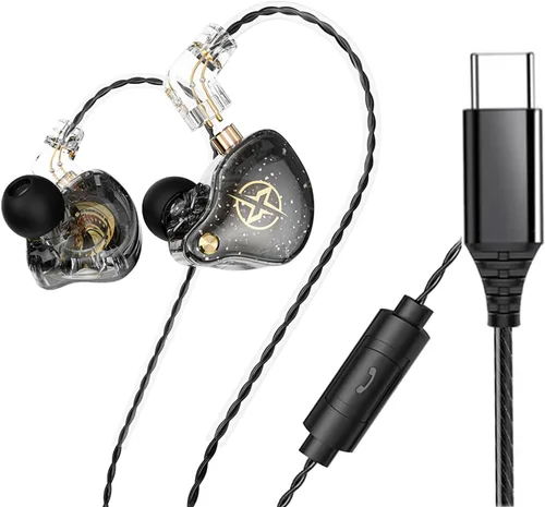 Miniatura 18 de FEDAI DX2 - Auriculares con monitor de oído, sonido superior con cable con controlador dual dinámico, auriculares profesionales con aislamiento