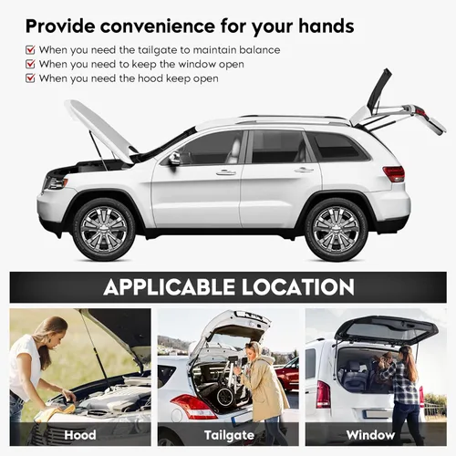 Miniatura 3 de Soportes de elevación de amortiguadores para cofre delantero, compatibles con Jeep Grand Cherokee Limited Sport Utility 1999-2004, 4048, PM1074