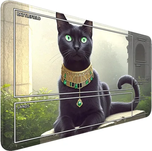 Miniatura 14 de MTG - Tapete de juego con bordes cosidos, parte inferior de goma antideslizante, tapete de juego TCG para gatos, superficie de goma lisa, tapete