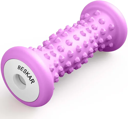 BESKAR Rodillo de masaje para pies para alivio de la fascitis plantar, rodillo portátil para pies para masaje profundo de tejido muscular, dolor en