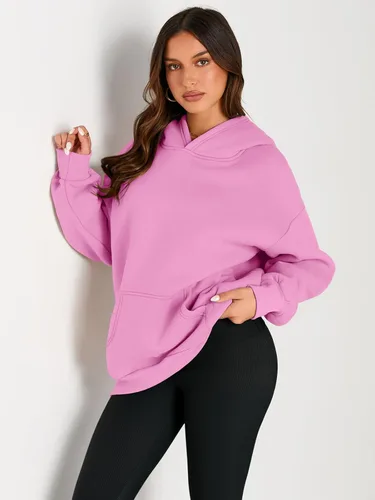 Miniatura 2 de Trendy Queen - Sudaderas extragrandes con capucha para mujer, suéteres de manga larga, sin botones, de vellón, de otoño, ropa de invierno
