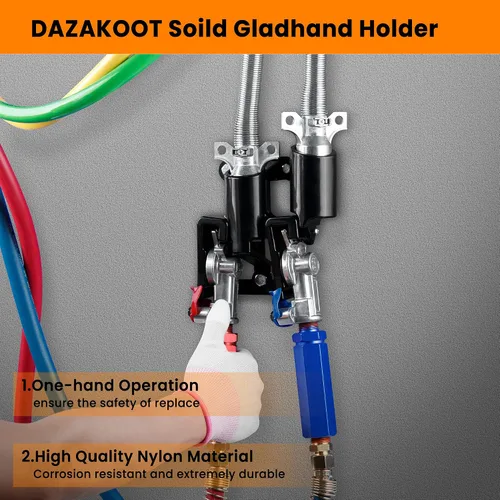 Miniatura 4 de Soporte para Glad Hand, Dazakoot 2 Enchufes y 2 Soportes Glad Hand para Camión Semirremolque, Soporte Organizador para Cable de Freno de Aire