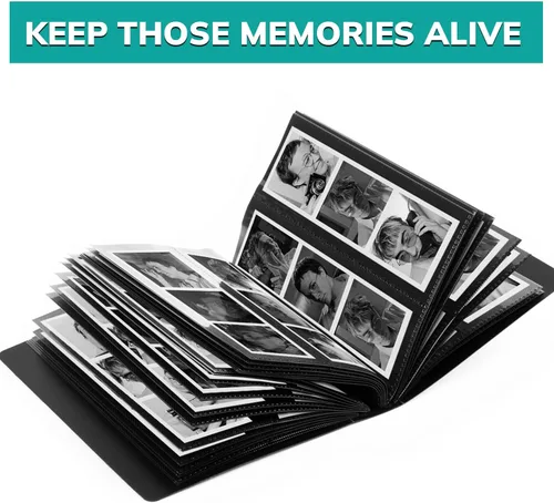 Miniatura 3 de pbf - Álbum de fotos de 2 x 6 pulgadas con fundas para fotos, libro de recuerdos de tiras de 2 x 6 pulgadas, álbum de tira de fotos, álbum de fotos
