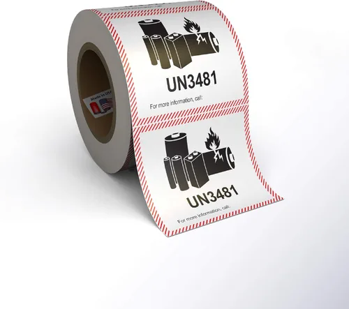 Miniatura 9 de Etiquetas adhesivas para baterías de iones de litio, etiquetas adhesivas grandes de 4.375 x 4.75 pulgadas, fabricadas en los Estados Unidos