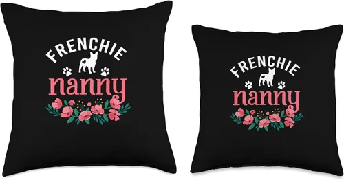 Miniatura 3 de Floral French Bulldog Matching Mother's Day Gifts Frenchie Nanny Gifts - Almohada de Navidad para mujeres, amantes de los perros y mascotas, 16 x 16