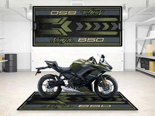 Alfombrilla de estacionamiento para modelos de motocicleta Ninja serie 650, pantalla y alfombrilla para pozo, antideslizante, alfombra para piso de