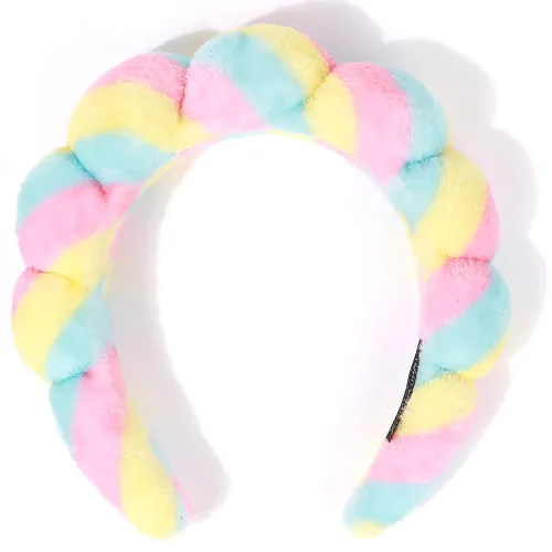 Miniatura 7 de AOENJIE Diademas de spa para lavar la cara o maquillaje, diademas de burbuja de esponja para el cuidado de la piel, diadema de tela de rizo