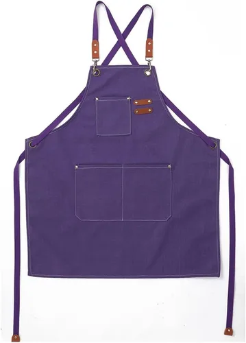 Miniatura 9 de Delantal resistente con bolsillos y correa cruzada ajustable para niños y niñas Azul oscuro