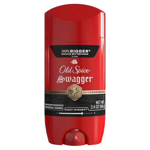Old Spice Desodorante antitranspirante para hombres, protección 24/7 sudor y olor, frescura duradera 24/7, sólido invisible, Swagger con aroma a