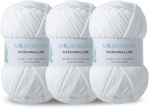 Miniatura 18 de 3PCS 3.5oz Hilo de Chenilla para Mantas Amigurumi: Hilo de Terciopelo Suave para Bebé para Tejer Mantas y Hacer Ganchillo Voluminoso 5# Hilo 3