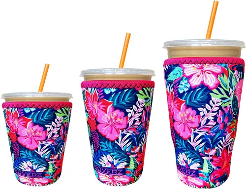 Miniatura 10 de Funda Koverz para café helado, funda aislante de neopreno para taza, se ajusta a una taza de café de 32 Oz., lavable y reutilizable, accesorios
