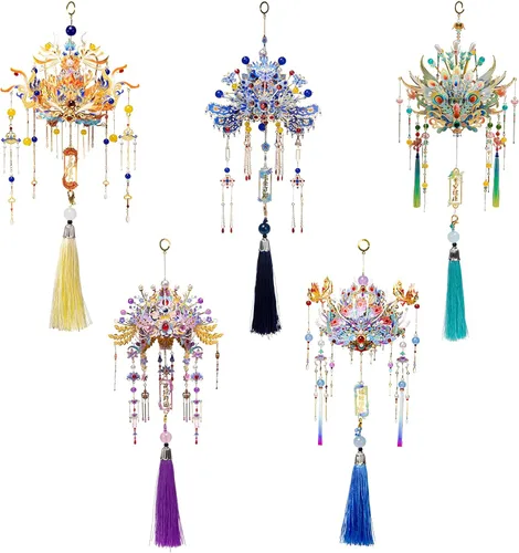 Miniatura 4 de MU Rompecabezas de metal 3D DIY Kits de modelo Phoenix Coronet Series E Yuanchu, cultura china miniatura rompecabezas de construcción DIY Sets