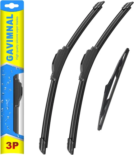 Gavimnal® 15"+15"+13" escobillas limpiaparabrisas de silicona de repuesto para Jeep Wrangler JK 2008-2018 Jeep Wrangler 2007-2017, escobillas
