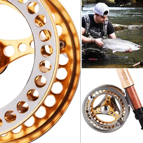 Miniatura 5 de Carrete para pesca con mosca grande Arbor 2+1 BB con cuerpo de aleación de aluminio mecanizado CNC y carrete en tamaños 5/6 y 7/8