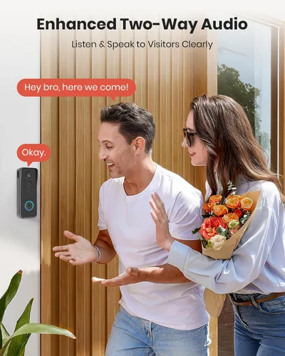 Miniatura 3 de Timbre con cámara de video inalámbrico, timbre de video 3K con timbre, seguridad WiFi 2.4G para exteriores, detección humana, audio de 2 vías