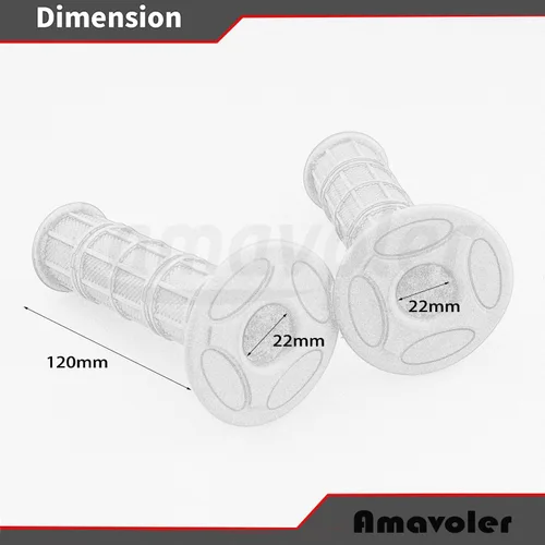 Miniatura 2 de Empuñaduras de goma de 7/8 pulgadas de 0.866 in, piezas de repuesto para Arctic Cat Suzuki, Yamaha, Kawasaki, Honda, ATV, Pit Dirt Bike. Negro