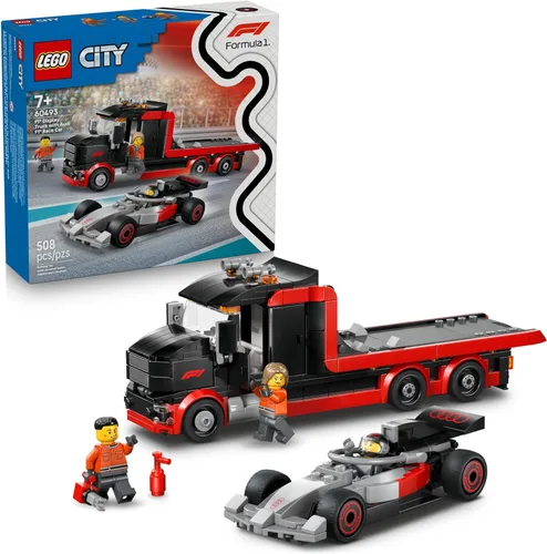 LEGO Camión de exhibición City F1 con coche de carreras Audi F1 - Juguete de construcción para niños y niñas, a partir de 7 años - Juguete de coche