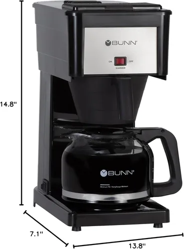 Miniatura 7 de Cafetera Bunn GRB. Cafetera de preparación rápida con capacidad para 10 tazas, Estándar Altitud alta negra
