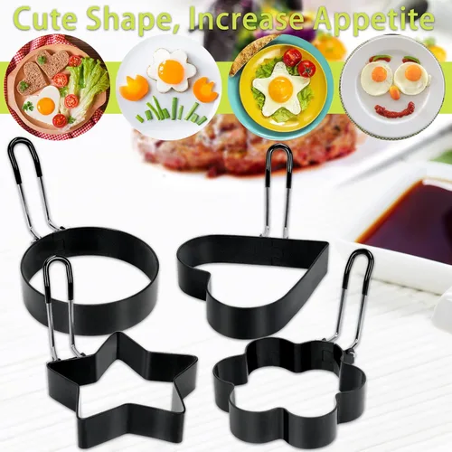 Miniatura 2 de Paquete de 6 anillos para huevos, anillos de acero inoxidable para cocinar huevos, molde redondo para panqueques para freír huevos, tortillas