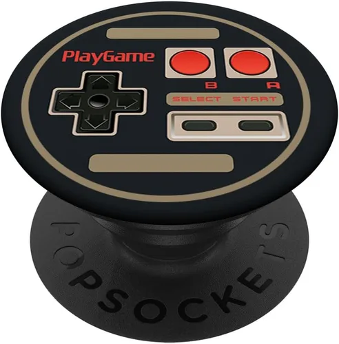 Controlador de juego retro clásico para jugadores con botón de videojuegos PopSockets PopGrip: agarre intercambiable para teléfonos y tabletas