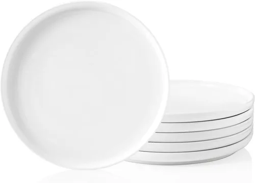 Miniatura 6 de Kanwone Plato de porcelana de 10 pulgadas, blanco, apto para microondas y lavavajillas