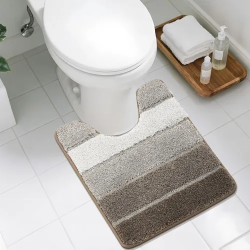 Miniatura 10 de COSY HOMEER Alfombras de baño de 24 x 17 pulgadas, ultra suaves y absorbentes, con respaldo de TPR antideslizante, lavable a máquina, alfombra Beige