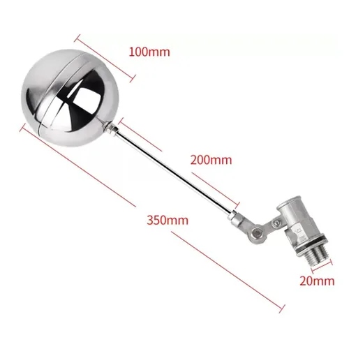 Miniatura 2 de Stainless Steel Floating Ball Valve, Adjustable Floating Ball Valve Water Level Controller for Water Tank Towers, 1pcs(1/2inch)