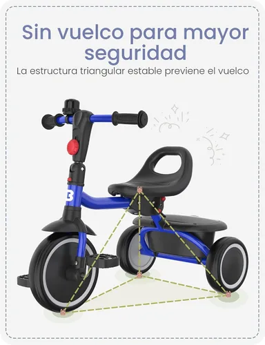Miniatura 3 de besrey Triciclo para niños pequeños con campana, triciclo para niños de 18 meses a 5 años, triciclo para niños, bicicleta para niños de 1.5 a 5
