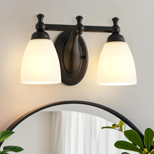 EJIAXIN 2 luces de tocador de baño, luz negra de tocador de baño, luces modernas de tocador de baño, estilo vintage para sala de estar, armario y