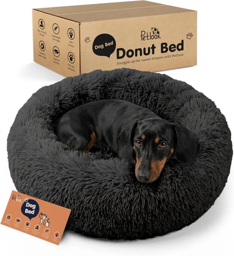 Miniatura 11 de Cama para perros con forma de dona, comodidad prémium para aliviar la ansiedad, diseño esponjoso y calmante con soporte ultra afelpado, acogedora