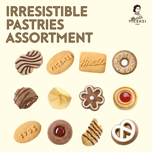 Miniatura 3 de Matilde Vicenzi Minivoglie - Lata de galletas de mantequilla surtidas italianas, regalo tradicional de galletas navideñas para el día del padre