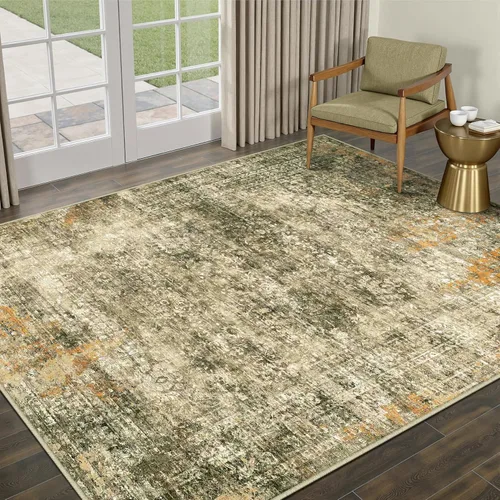 Miniatura 30 de PureCozy Alfombra de área beige de 2 x 3 pulgadas, lavable, vintage, pequeña, para entrada, cocina, suave, retro, floral, de pelo bajo, tapete