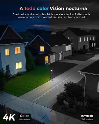 Miniatura 4 de Cámara de seguridad inalámbrica Hiseeu de 8MP, cámara WiFi 4K de 5G/2.4G, visión nocturna a todo color, detección de movimiento, audio de dos vías
