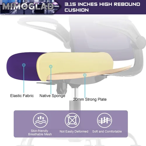 Miniatura 4 de Silla de oficina Mimoglad, silla de escritorio ergonómica con soporte lumbar ajustable, silla de computadora de malla de respaldo alto