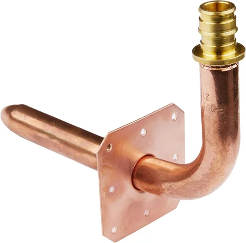 Miniatura 6 de Paquete de 10 unidades EFIELD Pex-A Expansion F1960 Connection, codo de cobre con brida de pared, longitud de 1/2 a 6 pulgadas (STUB013)