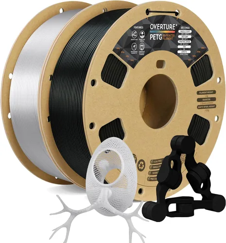 Miniatura 45 de OVERTURE - Filamento PETG de 1/16 de pulgada (1.75 mm) para impresora 3D y FDM, bien enrollado, duradero, carrete de 4.4 libras, dureza firme