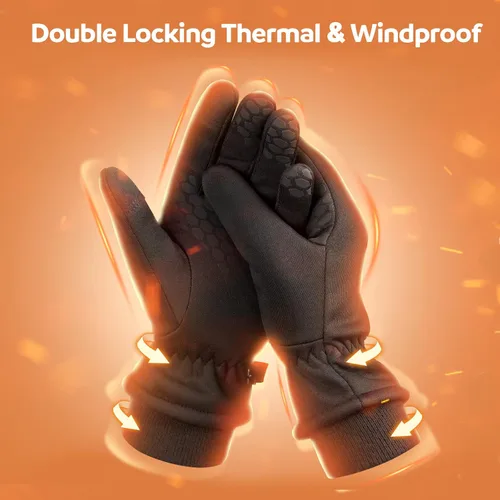 Miniatura 3 de FREETOO Winter Gloves for Women, 2022 Stylish Double Locking Thermal Running Gloves, Warm Waterproof Touchscreen Driving Gloves