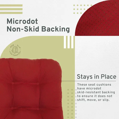 Miniatura 3 de Arlee Almohadillas antideslizantes para sillas, 2 unidades (paquete de 1), color rojo burdeos