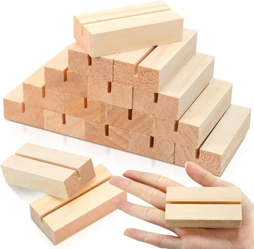15 soportes de madera para números, soporte de madera para tarjetas, soporte para fotos, soporte acrílico para ceremonia, fiesta de cumpleaños,