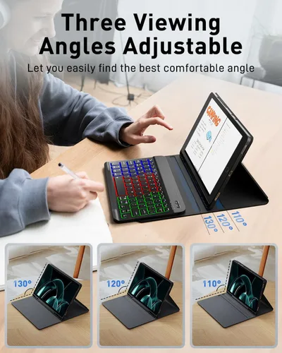 Miniatura 6 de Funda para teclado para Samsung Galaxy Tab S10 Lite / S10 FE / S9 FE / S9 / S8 10.9-11 pulgadas Cubierta - Teclado magnético desmontable