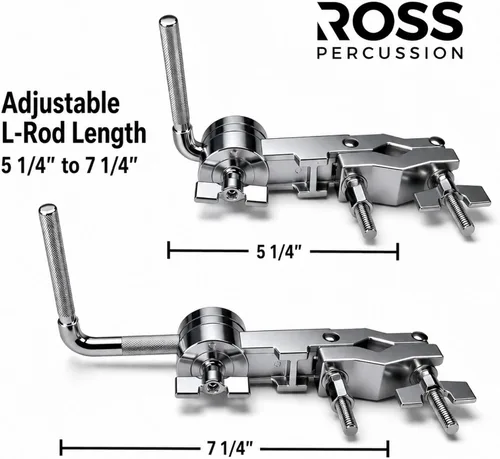 Miniatura 2 de ROSS Percussion - Abrazadera universal de montaje para cencerro con barra en L ajustable Accesorio de hardware de tambor multiajuste