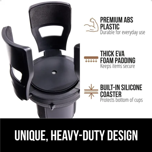 Miniatura 7 de GORILLA GRIP En Espera de Patente Expansor de Portavasos para Coche, Mantiene Tazas Grandes de Bebidas Seguras, Expande para Ajustarse a Yeti, Negro