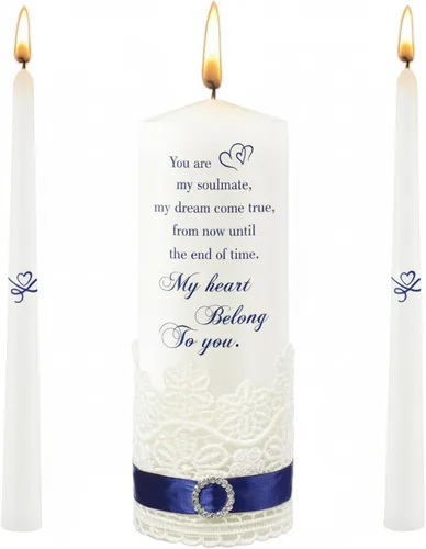 Miniatura 9 de Juego de velas de unidad Frienda para ceremonia de boda Velas de unidad de boda en forma de cono Accesorios para ceremonia religiosa católica (Cruz)