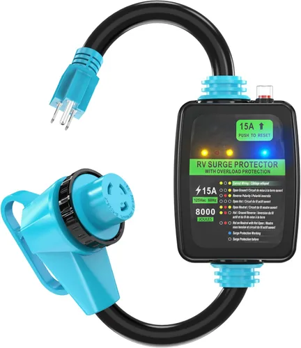 Miniatura 8 de CircleCord Cable adaptador de caravana de 50 Amp a 15 Amp, macho 5-15P a hembra 14-50R de alimentación eléctrica Dogbone, STW resistente de calibre