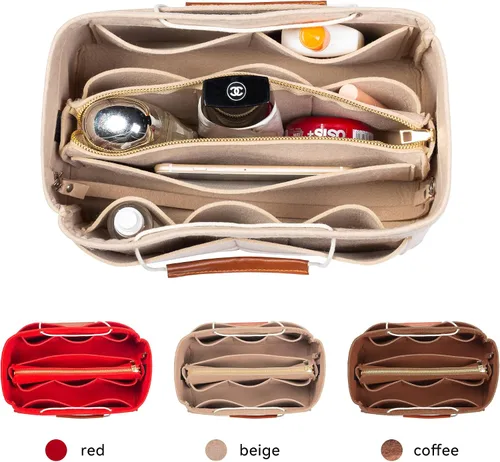 Miniatura 3 de Olunsu Purse Organizer Insert for Handbags Tote with Zipper Felt Bag Divider Keep Bag Shape Lightweight, 5 Sizes