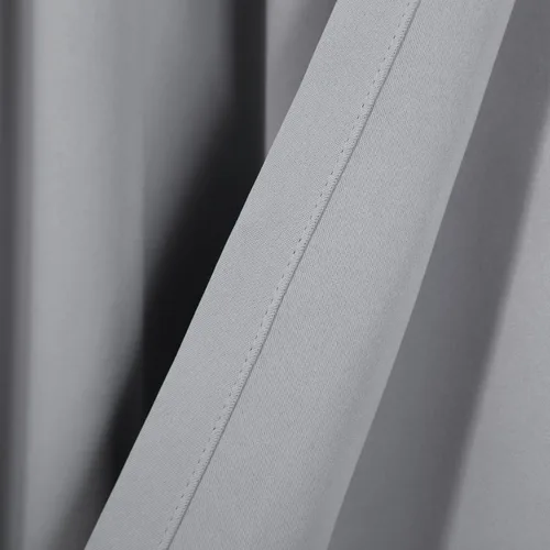 Miniatura 4 de Best Home Fashion Cortinas opacas básicas con aislamiento térmico, pestaña trasera, bolsillo para barra, color gris, 52 pulgadas de ancho x 84