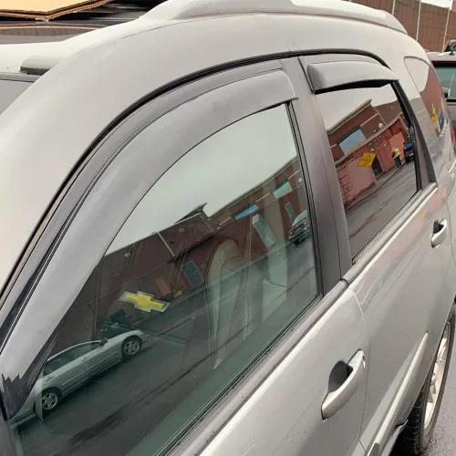 Miniatura 2 de Deflector de viento para ventana lateral a prueba de sol e impermeable, juego de 4 piezas de protectores de lluvia de repuesto, visera de ventana