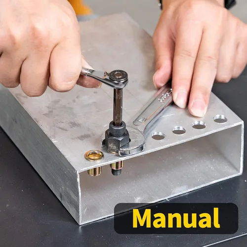 Miniatura 2 de Herramienta de Tuerca Remachadora Remachadora Manual de Tuercas Herramienta Rivnut Métrica y SAE con Accesorio de Broca Escalonada para Tuercas